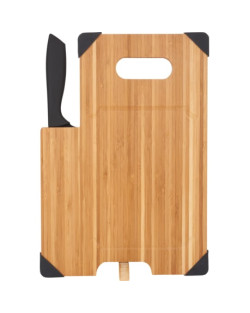 Bamboo Cutting Board with Knife
