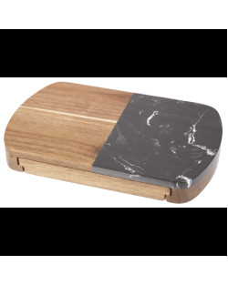 Black Marble Cheese Board Set with Knives