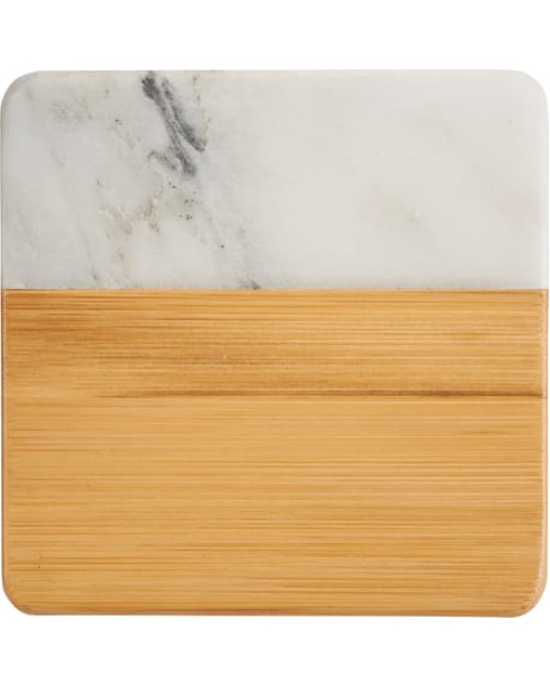 Marble and Bamboo Coaster Set Marble and Bamboo Coaster Set