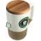 Tahoe Tea & Coffee Ceramic Mug with Wood Lid 16oz