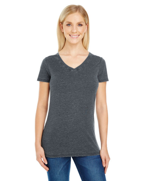 T-shirt pour femme à manches courtes et col en V à teinture Vintage de Threadfast T-shirt pour femme à manches courtes et col en V à teinture Vintage de Threadfast
