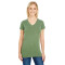 T-shirt pour femme à manches courtes et col en V à teinture Vintage de Threadfast