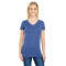 T-shirt pour femme à manches courtes et col en V à teinture Vintage de Threadfast