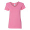 T-shirt de coton supérieur col en V pour femmes