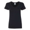 T-shirt de coton supérieur col en V pour femmes