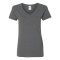 T-shirt de coton supérieur col en V pour femmes