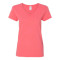 T-shirt de coton supérieur col en V pour femmes
