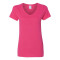 T-shirt de coton supérieur col en V pour femmes