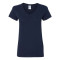 T-shirt de coton supérieur col en V pour femmes