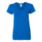 T-shirt de coton supérieur col en V pour femmes