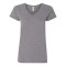 T-shirt de coton supérieur col en V pour femmes