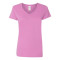 T-shirt de coton supérieur col en V pour femmes