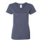 T-shirt de coton supérieur col en V pour femmes