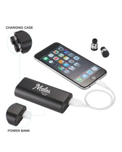 Metal True Wireless Earbuds and Power Bank
