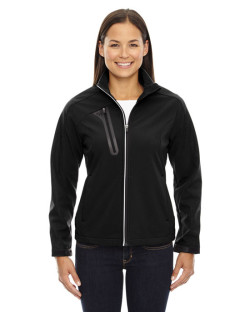 Manteau pour femme à extérieur doux Terrain avec blocs de couleur et motif en relief