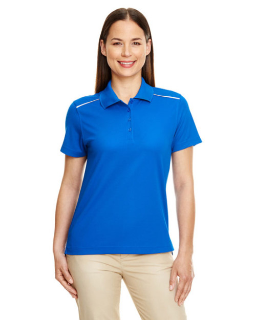 Polo performance pour femme en piqué avec passepoil réfléchissant Radiant de CORE365MC Polo performance pour femme en piqué avec passepoil réfléchissant Radiant de CORE365MC