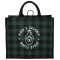 Buffalo Plaid Printed Jute Tote