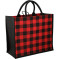 Buffalo Plaid Printed Jute Tote
