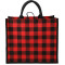 Buffalo Plaid Printed Jute Tote
