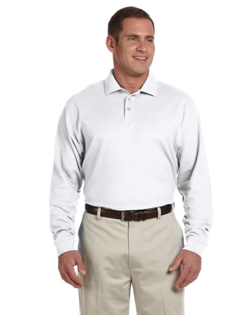 Polo pour homme à manches longues en piqué Pima de Devon & Jones Polo pour homme à manches longues en piqué Pima de Devon & Jones