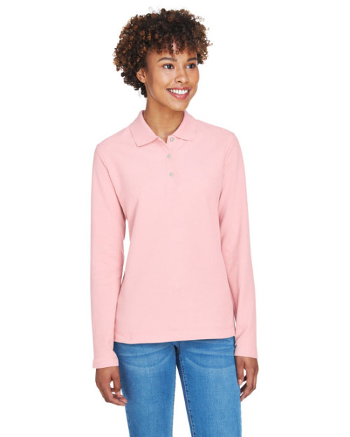 Polo pour femme à manches longues en piqué Pima de Devon & Jones Polo pour femme à manches longues en piqué Pima de Devon & Jones