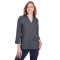 Collection Crown pour femme Blouse extensible en chambray pinpoint à manches 3/4
