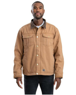 Veste de travail unisexe vintage délavée doublée de sherpa