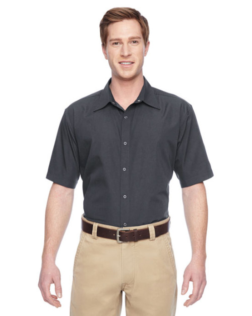 Chemise à manches courtes pour homme Advantage avec fermeture à boutons-pression d Harriton Chemise à manches courtes pour homme Advantage avec fermeture à boutons-pression d Harriton