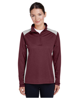 Ladies' Excel Mélange Interlock Performance Quarter-Zip Top